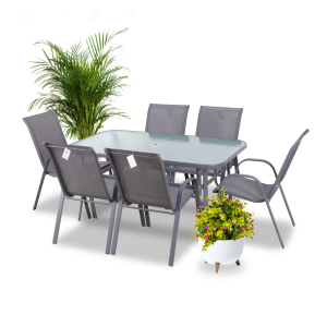 Zestaw mebli ogrodowych duży stół i komplet krzeseł FLORIDA 7 elementów