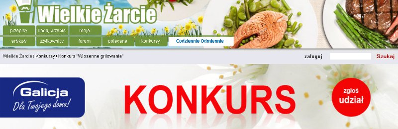 Konkurs firmy Galicja na stronie wielkiezarcie.com