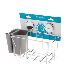 Koszyk z przyssawkami, półka srebrna INDI