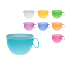 Kubek z pokrywką COLORS 550ml mix