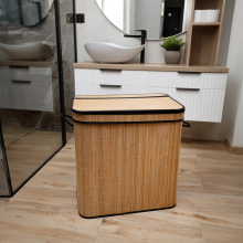 Bambusowy kosz na pranie 3-komorowy naturalny BAMBOO