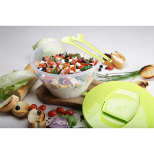 Miska do sałaty KALA 5L ze sztućcami i pokrywką ZIELONA