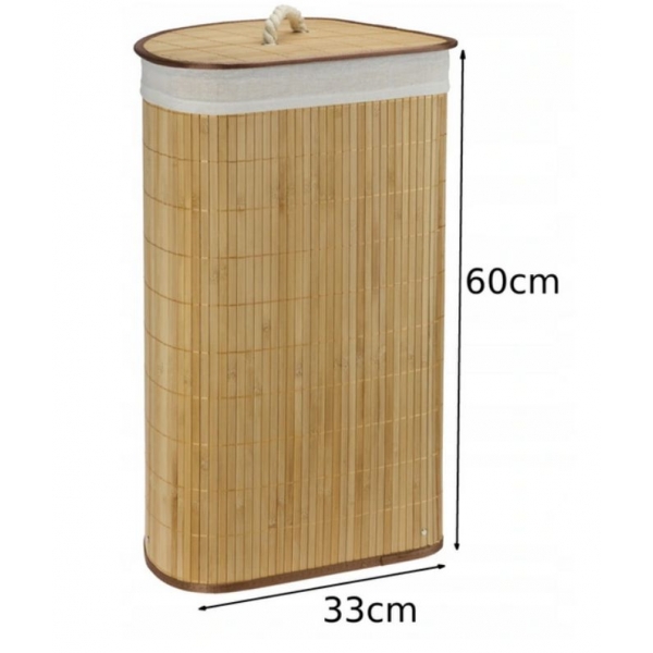 Bambusowy kosz na pranie narożny BAMBOO szary