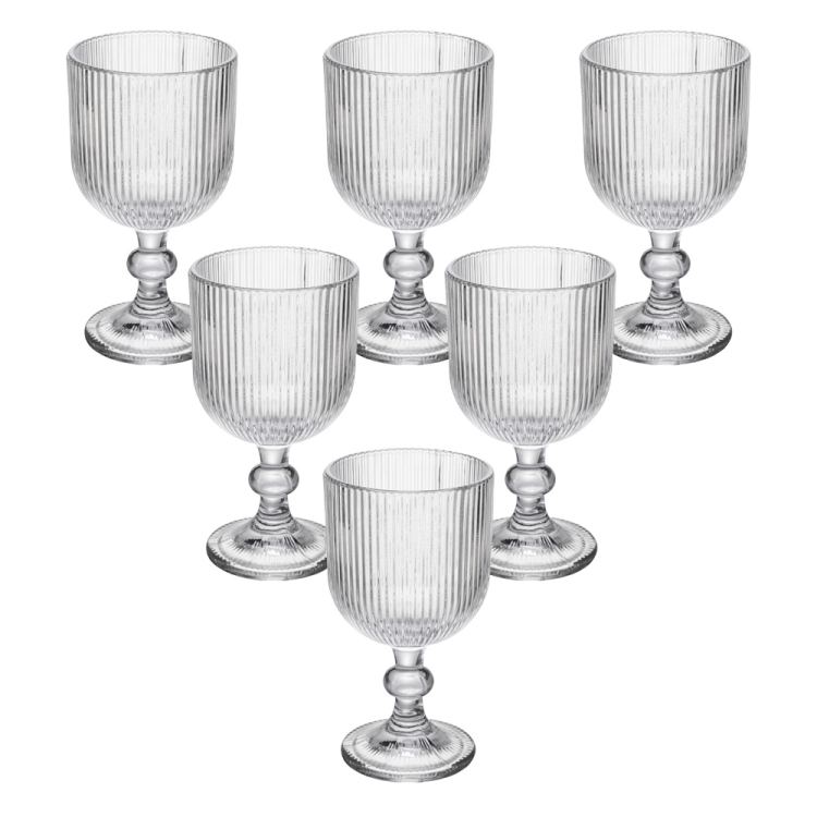 Komplet pokali ryflowanych VELA 400ml 6 sztuk