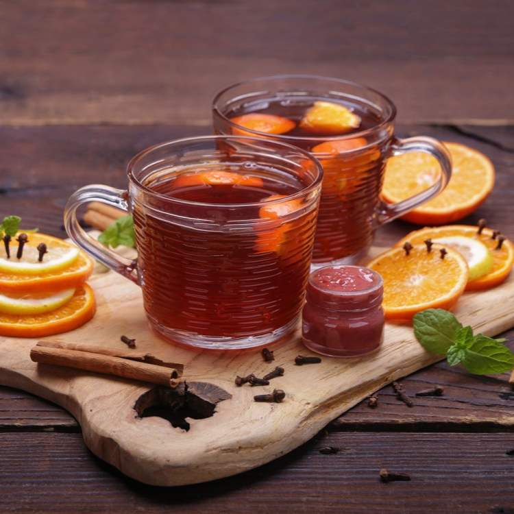 Kubek szklany z uchem LIRYC 450ml paski wzór 1