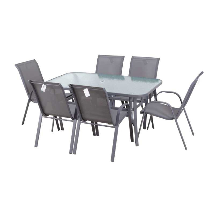Zestaw mebli ogrodowych duży stół i komplet krzeseł FLORIDA 7 elementów
